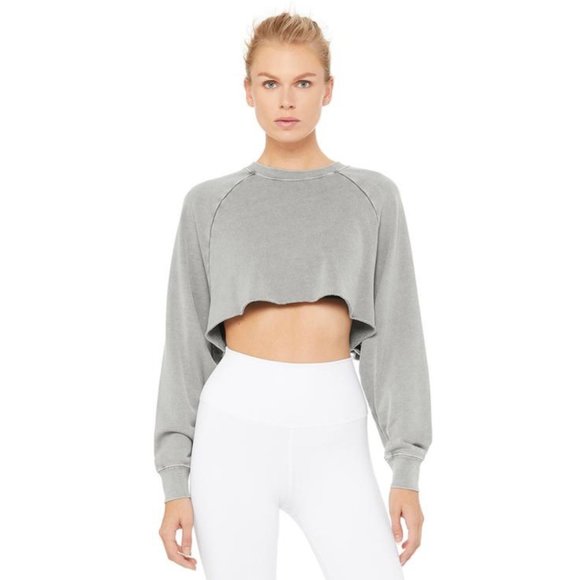 ALO Yoga Sweaters - Alo Yoga Washed Double Take Pullover - Lead Wash